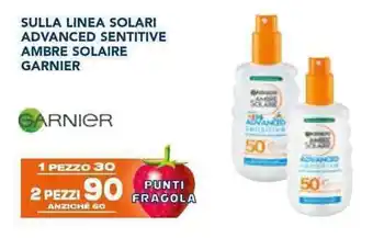 Esselunga SULLA LINEA SOLARI ADVANCED SENTITIVE AMBRE SOLAIRE GARNIER offerta