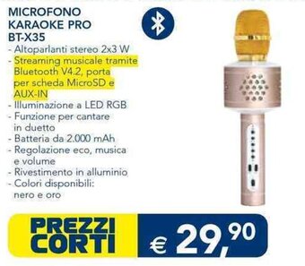 Esselunga MICROFONO KARAOKE PRO BT-X35 offerta