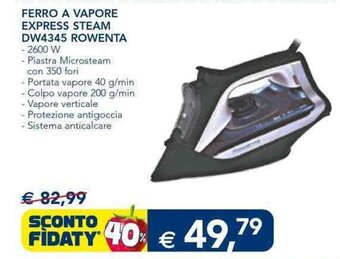 Esselunga FERRO A VAPORE EXPRESS STEAM DW4345 ROWENTA offerta