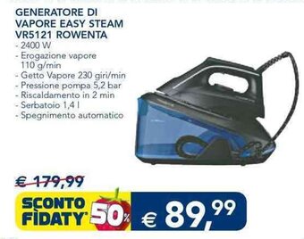 GENERATORE DI VAPORE EASY STEAM VR5121 ROWENTA