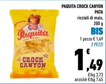 Conad PAQUITA CROCK CANYON PATA riccioli di mais, 200 g offerta