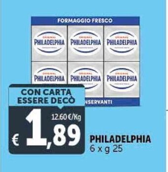 Deco Supermercati PHILADELPHIA 6 x g 25 offerta