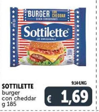 Deco Supermercati SOTTILETTE burger con cheddar g 185 offerta