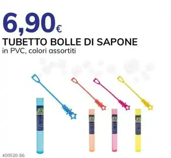 Basko TUBETTO BOLLE DI SAPONE in PVC, colori assortiti offerta