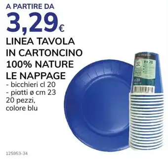 Basko LINEA TAVOLA IN CARTONCINO 100% NATURE LE NAPPAGE offerta
