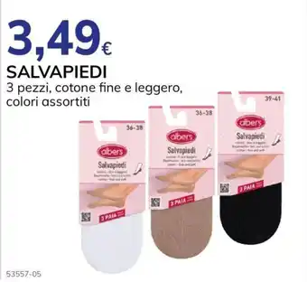 SALVAPIEDI 3 pezzi, cotone fine e leggero, colori assortiti