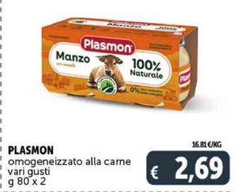 Deco Supermercati PLASMON omogeneizzato alla carne vari gusti g 80 x 2 offerta