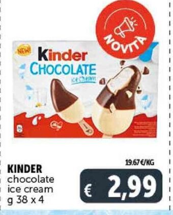 Deco Supermercati KINDER chocolate ice cream g 38 x 4 offerta
