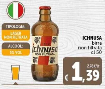 Deco Supermercati ICHNUSA birra non filtrata cl 50 offerta