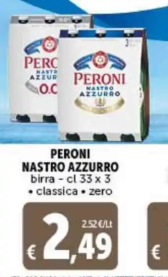 Deco Supermercati PERONI NASTRO AZZURRO birra - cl 33 x 3 • classica • zero offerta