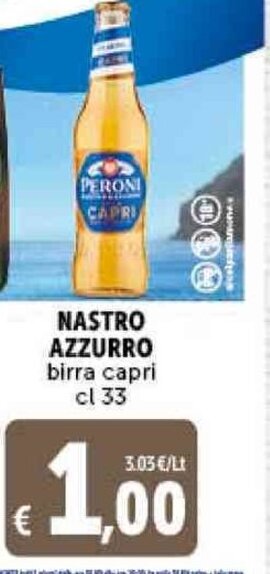 Deco Supermercati NASTRO AZZURRO birra capri cl 33 offerta