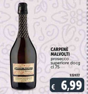 Deco Supermercati CARPENÈ MALVOLTI prosecco superiore docg cl 75 offerta
