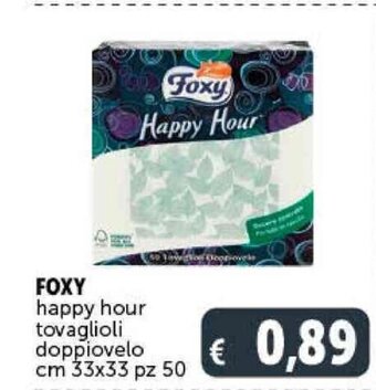 Deco Supermercati FOXY happy hour tovaglioli doppiovelo cm 33x33 pz 50 offerta