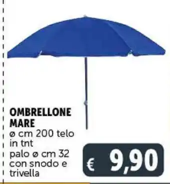 Deco Supermercati OMBRELLONE MARE Ø cm 200 telo in tnt i palo Ø cm 32 con snodo e I trivella offerta