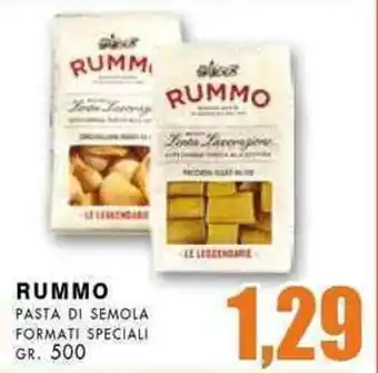 La Mimosa Supermercati RUMMO PASTA DI SEMOLA FORMATI SPECIALI GR. 500 offerta