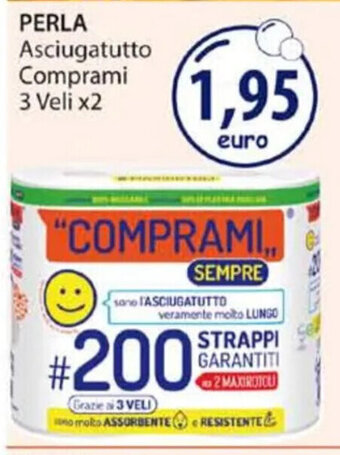 Acqua & Sapone PERLA Asciugatutto Comprami 3 Veli x2 offerta