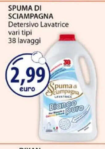 Acqua & Sapone SPUMA DI SCIAMPAGNA Detersivo Lavatrice vari tipi 38 lavaggi offerta