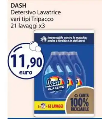Acqua & Sapone DASH Detersivo Lavatrice vari tipi Tripacco 21 lavaggi x3 offerta