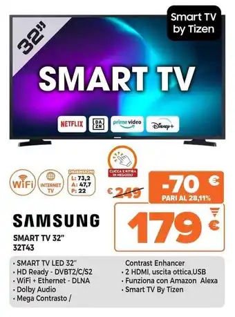 Expert SAMSUNG SMART TV 32" 32T43 offerta