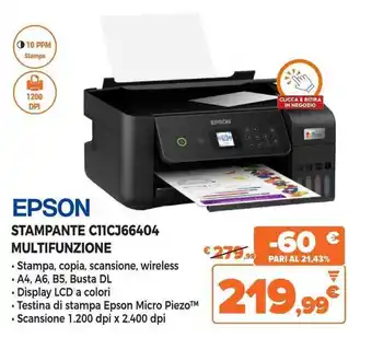 Expert EPSON STAMPANTE C11CJ66404 MULTIFUNZIONE offerta