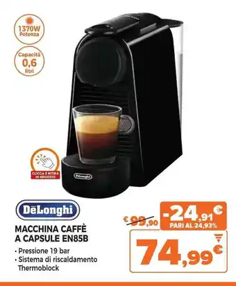 Expert DeLonghi MACCHINA CAFFÈ A CAPSULE EN85B offerta