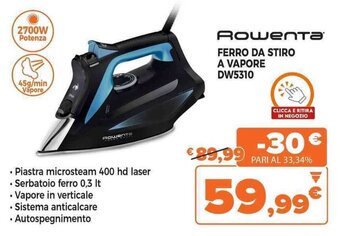 Expert Rowenta FERRO DA STIRO A VAPORE DW5310 offerta