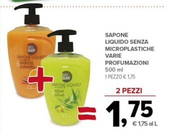 Todis SAPONE LIQUIDO SENZA MICROPLASTICHE VARIE PROFUMAZIONI 500 ml offerta
