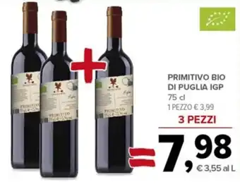 Todis PRIMITIVO BIO DI PUGLIA IGP 75 cl offerta