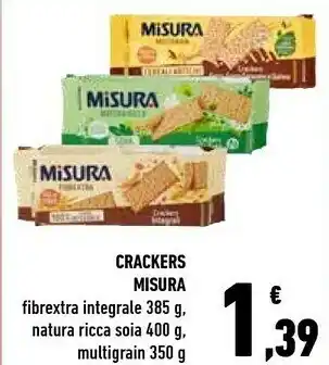 Conad Misura Crackers Alla Soia 400 G(ml) offerta