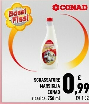 Conad Conad Sgrassatore Marsiglia Ricarica 750ml offerta