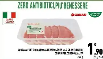Conad Conad Lonza A Fette Di Suino Allevato Senza Uso Di Antibiotici offerta
