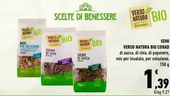 Conad Natura bio Conad Semi Verso offerta