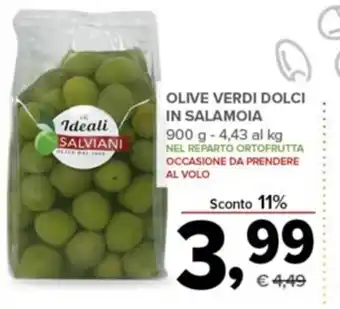 Todis OLIVE VERDI DOLCI IN SALAMOIA 900 g -4,43 al kg offerta