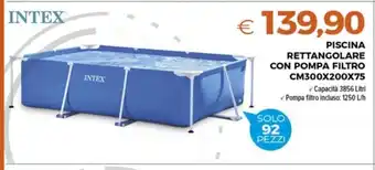 INTEX PISCINA RETTANGOLARE CON POMPA FILTRO CM300X200X75