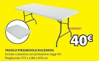 JYSK Tavolo Pieghevole Kuleskog offerta