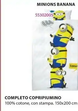 JYSK Completo Copripiumino Minions Banana offerta