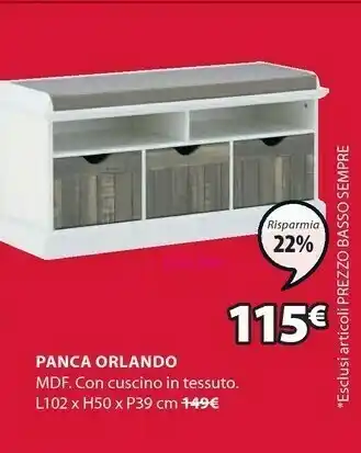 JYSK Panca Orlando offerta