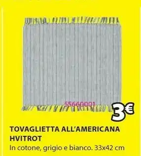 JYSK Tovaglietta All'americana Hvitrot offerta