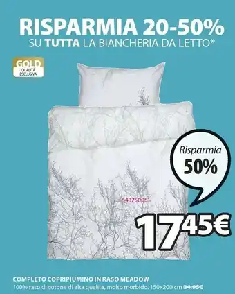 JYSK Completo Copripiumino In Raso Meadow offerta