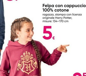 Pepco Felpa Con Cappuccio 100% Cotone offerta