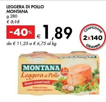 Bennet Montana Leggera Di Pollo 280 G(ml) offerta