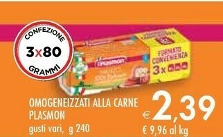 Bennet Plasmon Omogeneizzati Alla Carne 240 G offerta