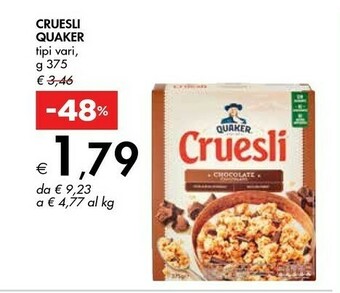 Bennet Quaker Cruesli 4 Frutti Secchi 375 G(ml) offerta
