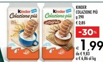 Bennet Ferrero Kinder Colazione Più 290 G(ml) offerta