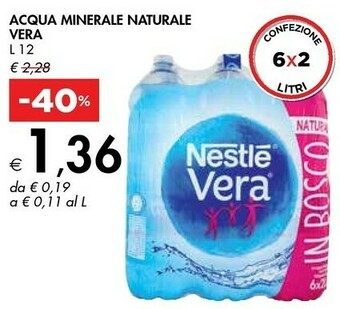 Bennet Nestlè Acqua Minerale Naturale Vera offerta