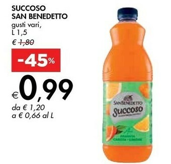 Bennet San Benedetto Succoso Gusto Frutti Rossi 1500 G(ml) offerta