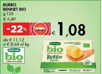 Bennet Bennet - Burro Bio 125 G offerta