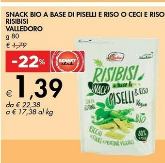 Bennet Valledoro Risibisi A Base Di Piselli & Riso Bio offerta