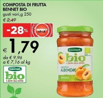 Bennet Bennet Bio - Composta Di Fragole offerta