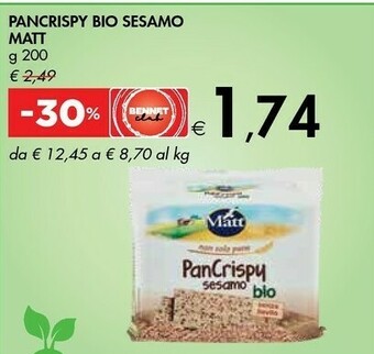 Bennet Matt Pancrispy Bio Al Sesamo offerta